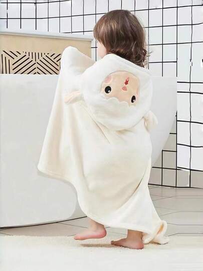 1 chiếc khăn tắm hình động vật hoạt hình dễ thương, mềm mại, thấm hút tốt, nhanh khô, kiểu dáng tối giản, dùng để lau khô người hàng ngày, áo choàng tắm có mũ cho trẻ em, đồ bơi, thấm hút nhanh khô, chăn mặc được cho bé, áo choàng tắm hoạt hình unisex.