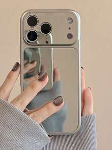 Luxury Electroplated Mirror Surface Camera Protection Phone Case Compatible With IPhone 17 Pro Max 17Pro 17 16 15 14 13 Pro Max 17Air Stylish Protective Back Cover - Silver - View 6