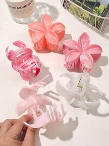4pcs/Set Oversized Floral Hair Clips, Fashionable Hair Accessories For Spring/Summer, Ideal For Picnics, Beach Trips, And Photo Shoots, Exquisite Design - Multicolor - View 4