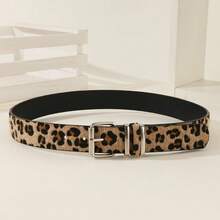 1件豹纹金属扣腰带，时尚百搭束腰带，欧美风格优雅女士腰链 - A - 查看 4