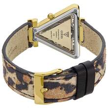 Guess Fame Series Women's Quartz Watch, Leopard Print Leather Strap, Crystal Triangle Case, Fashionable Accessory Versatile Watch, Elegant Elegant Dress Watch For Work, Daily Gathering, Brand Gift With Exquisite Original Watch Box, First Choice For Anniversary Gift GW0504L3 - Gold - View 9