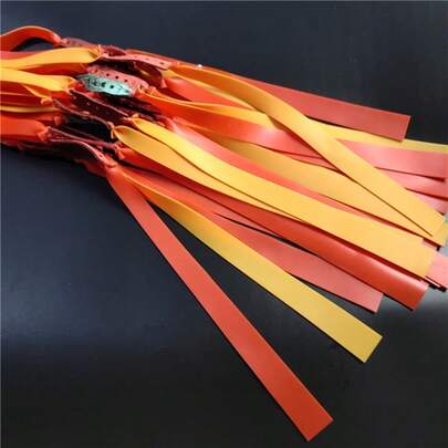 5/10pcs/Pack Red Rubber Bands 1mm/0.04inch Thick, Random Color And Design Pouch, Thickened Slingshot Flat Rubber Band Strips For Outdoor Shooting Competition, Folded Wide Rubber Band Set Accessories, Durable