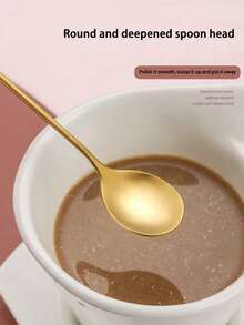 1pc/2pcs/4pcs Stainless Steel Coffee Spoon, Round Disc Long Handle Ice Cream Spoon, Style Honey Stirring Spoon, Bar Mug Cocktail Mixing Spoon - View 2