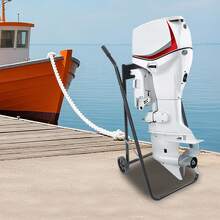 Modern Outboard Boat Motor Cart Foldable Outboard Boat Engine Carrier Black Multi Purposed Engine Stand For Workshops, Docks, Transport Boats - A - View 1