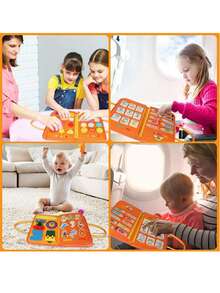 Montessori Busy Board Toy, Sensory Board For Toddlers, Felt Busy Book For Airplane And Car Travel, Tummy Time Toy, Busy Activity Mat For Learning Fine Motor Skills, Birthday Gift For Boys And Girls,Perfect Christmas Gift - Multicolor - View 3