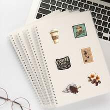 50 Hình dán với hình vẽ nguệch ngoạc dành cho người yêu cà phê - Chất liệu vinyl chống thấm nước, thích hợp cho máy tính xách tay, bình nước, sổ tay, vali, v.v. - Một món quà DIY thú vị cho sổ lưu niệm với hình ảnh hoạt hình và các vật dụng trang trí sổ lưu niệm. - A - Xem 4
