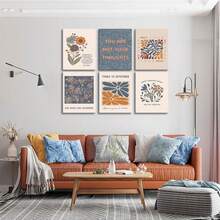 6 Stück Boho-Stil Poster für psychische Gesundheit, motivierende Psychologie Wandkunst, inspirierende Zitate für Therapieraum, ungerahmte Leinwand Wanddekoration, Größe 20 x 25 cm - Wort - Übersicht 4