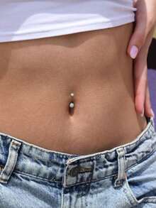 14G Belly Button Rings Eyebrow Belly Piercing Jewelry,Belly Rings 316L Stainless Steel Eyebrow Rook Piercing Jewelry, Vertical Labret Eyebrow Rings, Daith Tragus Cartilage Rook Earrings, Snug Curved Barbell 16G For Women Men - Light Sphere Version - View 2