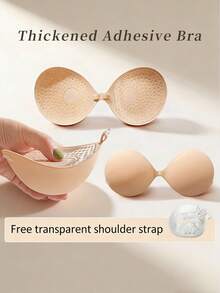 1pc 5cm Thick Seamless Waterproof Self-Adhesive Push-Up Bra, Detachable Strap Suitable For Small Bust, Backless Dress, Wedding Gown - Multicolor - View 3