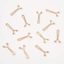 12 pièces Pinces à foulard pour femmes, épingles de délicates en soie pour foulard, pinces de en forme de U, broche à forte prise, convient pour foulard, robe de mariée et accessoires décoratifs pour châle, plage, vacances - Doré - Voir 4