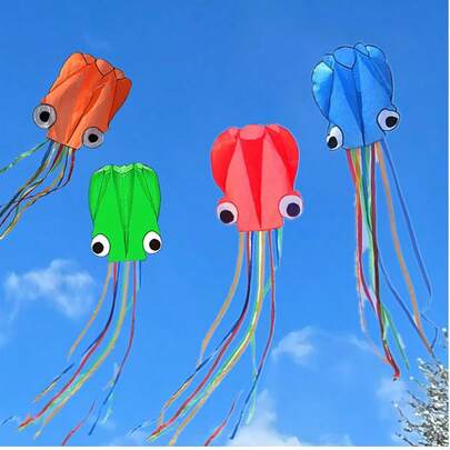 Cometa de pulpo sin hueso para salida primaveral al aire libre