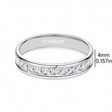 1 Piece Of 4mm Wide Circular Arc Full Circle Synthetic  Ring, Fashionable And Versatile Men's, Women's, Couple's, Student Wedding Gift, Christmas Jewelry Gift, Teacher's Day, Graduation Gift, Valentine's Day Commemorative Gift To Absorb Wealth, Wedding Fashion Jewelry Accessories - Bạc - Xem 3
