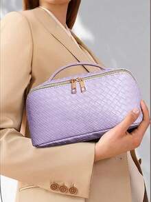 Waterproof PU Leather Cosmetic Bag, Portable Toiletry Makeup Bag, Makeup Organizer Bag, Large Capacity Double-Layer Makeup Bag, Waterproof PU Skincare Bag, Cosmetic Travel Bag, Makeup Bag, Skincare Bag, Toiletry Bag, Travel Essentials, Cruise Essentials, Bohemian Style - Multicolor - View 15