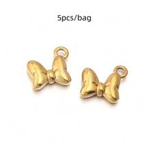 5pcs/Pack Stainless Steel Bowknot Heart Pendant, Elegant Fashion Pendant Necklace Bracelet Charm, Extension Chain Jewelry DIY - Butterfly Heart Pendant - View 11