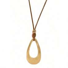 1pc Vintage Teardrop Pendant Necklace For Women - 金黃色 - 查看 3