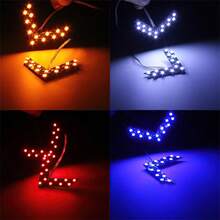 LED Car Rearview Mirror Lights, Arrow Light Panel, 12V, 14SMD, Rearview Mirror Indicator, Signal Lamp, Car Accessories, 2 Pcs S7AD - White 1 Pair - View 3