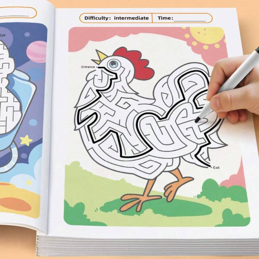 Sách bài tập mê cung sáng tạo (1 cuốn), được thiết kế để cải thiện khả năng tư duy và sự tập trung của học sinh thông qua các trò chơi giải đố, phát triển trí tuệ. - Nhiều màu - Xem 1