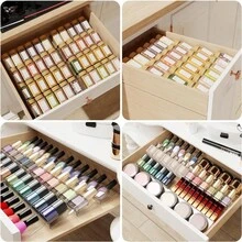 4pcs Stackable Clear Acrylic Spice Organizer , Kitchen Drawer Countertop Cabinet - Transparent - View 9