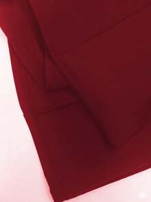 Bộ đồ 2 mảnh cỡ lớn dành cho nữ, trang phục thanh lịch: Áo khoác cardigan dài tối giản màu trơn + Váy midi ôm sát không tay, phù hợp cho công sở và mặc hàng ngày, mùa xuân/thu/đông. - Màu Đỏ Sâu - Xem 5