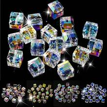 QIAO 100pcs 4mm AB Color Crystal Beads, Austrian Cubic Beads For Jewelry Making, Glass Beads For DIY Bracelets, Earrings, Necklaces, Assorted Shapes And Colorful Set, DIY Phone Charms - Multicolor - View 12