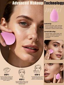 24件套化妆工具套装，包含：11支化妆刷套装+4个迷你气垫粉扑+4个迷你化妆海绵+2个云朵棉粉扑+2个三角粉扑+1个化妆刷清洁工具，一应俱全，新手友好 | 方便旅行携带，送礼佳品 | 新手/女性的完美之选 - 彩色 - 查看 5