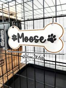 1 Stück individuell gestaltete Hundehütten Namensplakette, kann Haustiernahmen anpassen, Hundekäfig Namenslogo, knochenförmiges Hundehütten Schild, Namensschild mit Pfötchen-Aufdruck, individualisiertes Geschenk für Katzen- und Hundeliebhaber, Holz Hundekäfig Namenslogo - Verschiedenfarbig - Übersicht 9