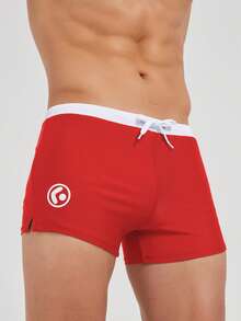 Maillots de bain pour hommes grande taille sexy avec poche zippée, shorts de plage pour sports - Rouge - Voir 5