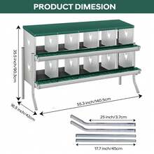 Egg Handling Supplies - Green 10-compartment Cubicle - With Support Frame - View 2