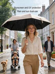 1pc Compact Foldable Umbrella, 6-Fold, High-Quality Sunshade Umbrella, Waterproof & UV Protection, Dual-Use Capsule Umbrella - Multicolor - View 5