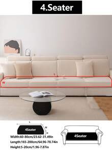 1 件弹力沙发套,防滑全覆盖沙发座套,适合所有季节,布艺加厚沙发套,可机洗,防尘,宠物友好,家居装饰,可调节,适用于转角沙发、卧室、办公室、客厅 1/2/3/4 座 - 米色 - 查看 20