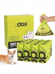 Extra Large Lavender Scented Bags, Thick Leak-Proof Pet Waste Bags, Suitable For Handling Animal Excrement, Made Of PE Material, Green Color, Suitable For Kittens, Puppies, Large And Small Animals - Multicolor - View 2