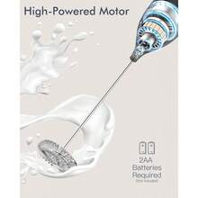 Wireless Electric Milk Frother, Handheld Battery Powered Milk Foamer, Portable Milk Frother For Coffee, Cream Whipper, Milk Whisk - Black - View 7
