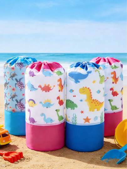 Drawstring Beach Toy Storage Bag, Suitable For Beach, Swimming Pool And Outdoor Activities - Durable Mesh Beach Bag, Fit For Boys And Girls, Great For Hiking