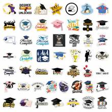 50pcs Graduation Season Graffiti Creative Cartoon Celebration Personalized Decorative DIY Stickers For Bookshelf, Bicycle, Envelopes Scrapbook Supplies Stationery Funny Stickers - 50 Photos Of Graduation Season - View 4