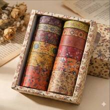 2026 Retro Washi Tape Set (12 Rolls) - Floral And Bird Pattern Decorative Tape, Suitable Diaries, Scrapbooks, Wrapping, Aesthetic Planning Kits, And Crafts. Women And Girls. - 樓蘭散 - 查看 3