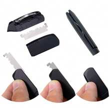 univinlions 6" Rainbow Silver Black Optional Spring Internal Sharp Barber Razor Dual Edge Blade Shaver Beard Face Underarm Body Shaving - Multicolor - View 2