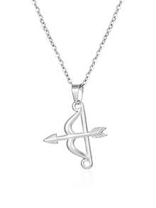 1 Mặt dây chuyền hình cung tên bằng thép không gỉ mạ vàng 18K kiểu dáng Châu Âu và Mỹ, mặt dây chuyền hình cung tên đơn giản dành cho nữ, trang sức đeo hàng ngày và dự tiệc. - Dây chuyền mặt dây hình cung tên - Xem 7