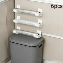 Awaoko 6 Stücke Wandmontierter Müllbeutelhalter Ständer, geeignet für Küche & Wohnzimmer Zuhause, Hängeorganizer für Schranktür, Kunststoff Aufbewahrungsbox, vielseitig platzsparend - Übersicht 11