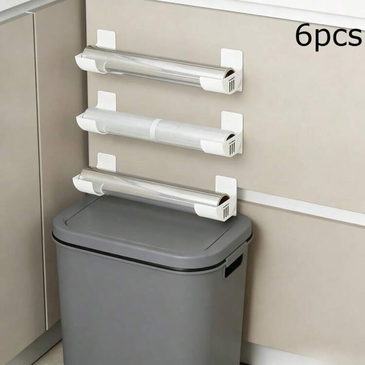Awaoko 6pcs Wall-Mounted Trash Bag Holder Rack, Suitable For Home Kitchen & Living Room, Hanging Organizer For Cabinet Door, Plastic Storage Box, Versatile Space-Saving - View 10