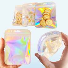 50 个可重复使用的 PVC 透明密封首饰袋，带拉链，抗氧化，抗变色，可用于存放耳环、项链、珠宝、小礼物、配饰，以及派对礼品袋或情人节礼物。 - 彩色 - 查看 10