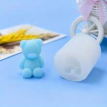 1pc Small Hanging Bear Silicone Mold For Fragrance Stone DIY, Various Patterns, Non-Stick Easy Demold Handmade Diffuser Decor Mold - White - View 6