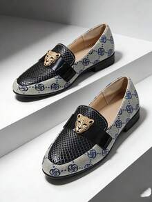 1双2026新款春夏休闲便鞋，英伦风透气平底乐福鞋 - 寶藍色 - 查看 4