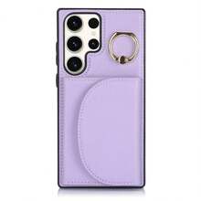 PU 人造皮革手機殼，相容 Galaxy A17 A56 A36 A26 A16 A55 A35 A15 A54 A14 A73 A53 A13 A72 A52 A71 A51 4G 5G，附環形支架，RFID 防盜錢包手機殼，相容 Galaxy S26 S25 Edge S24 S23 S22 S21 FE Plus Ultra，附支架、卡槽卡夾保護殼 - 紫色 - 查看 34