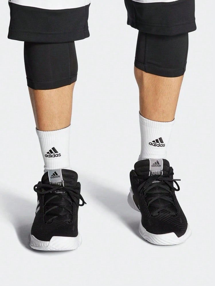 adidas Pro Bounce Low 低筒 休閒運動基礎籃球鞋 男款 白黑色 - 黑白 - 查看 1