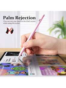 Active Stylus Pen With Tilt Sensitivity & Palm Rejection, 20-Hour Working Time, 30-Min Fast Charge, Double Magnetic Attachment, High Sensitive No Lag, Compatible With IPad 2018-2025 (Pro/Air/Mini) - Pink - View 6