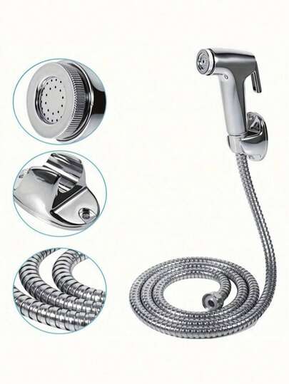 PC Toilet Tap Bidet Spray Head, Bathroom Cleaning Shower, Handheld Diaper Spray, Pet Bathing Sprayer, With Hose & Holder Home Bathroom Decor Summer Bathroom Accessories