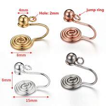 10pcs Stainless Steel Mosquito Coil Ear Clips Converter, Painless Invisible Earrings, DIY No Piercing U-Shaped Earrings - Multicolor - View 4
