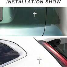 2PCS Reusable Metal Alloy 3D Jesus Christ Cross Car Stickers Self-Adhesive Auto Emblem Decal For Body Fender Silver - A - 查看 9