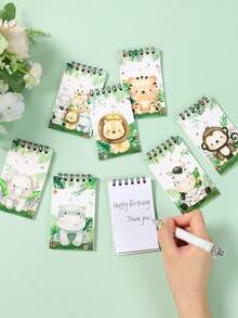 8 cuốn sổ tay lò xo chủ đề động vật rừng, sổ tay mini lò xo, sổ tay cầm tay hình động vật hoạt hình dễ thương, trang trí tiệc chủ đề rừng, trang trí sinh nhật, trang trí đám cưới, quà tặng tiệc mừng em bé, đồ dùng cho tiệc tiết lộ giới tính, quà sinh nhật, đồ nhét vào túi quà và trang trí tiệc, thích hợp sử dụng hàng ngày tại nhà, văn phòng phẩm, danh sách mua sắm, ghi chép hàng ngày. - động vật rừng - Xem 4