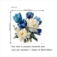 1pc 2D Creative Plant & Floral Wall Decor Sticker, Realistic Watercolor Style With Rich Color Layers, Full Of Natural Vitality And Healing, Made Of PVC Material With Moderate Adhesiveness And No Residue - one-size - View 6